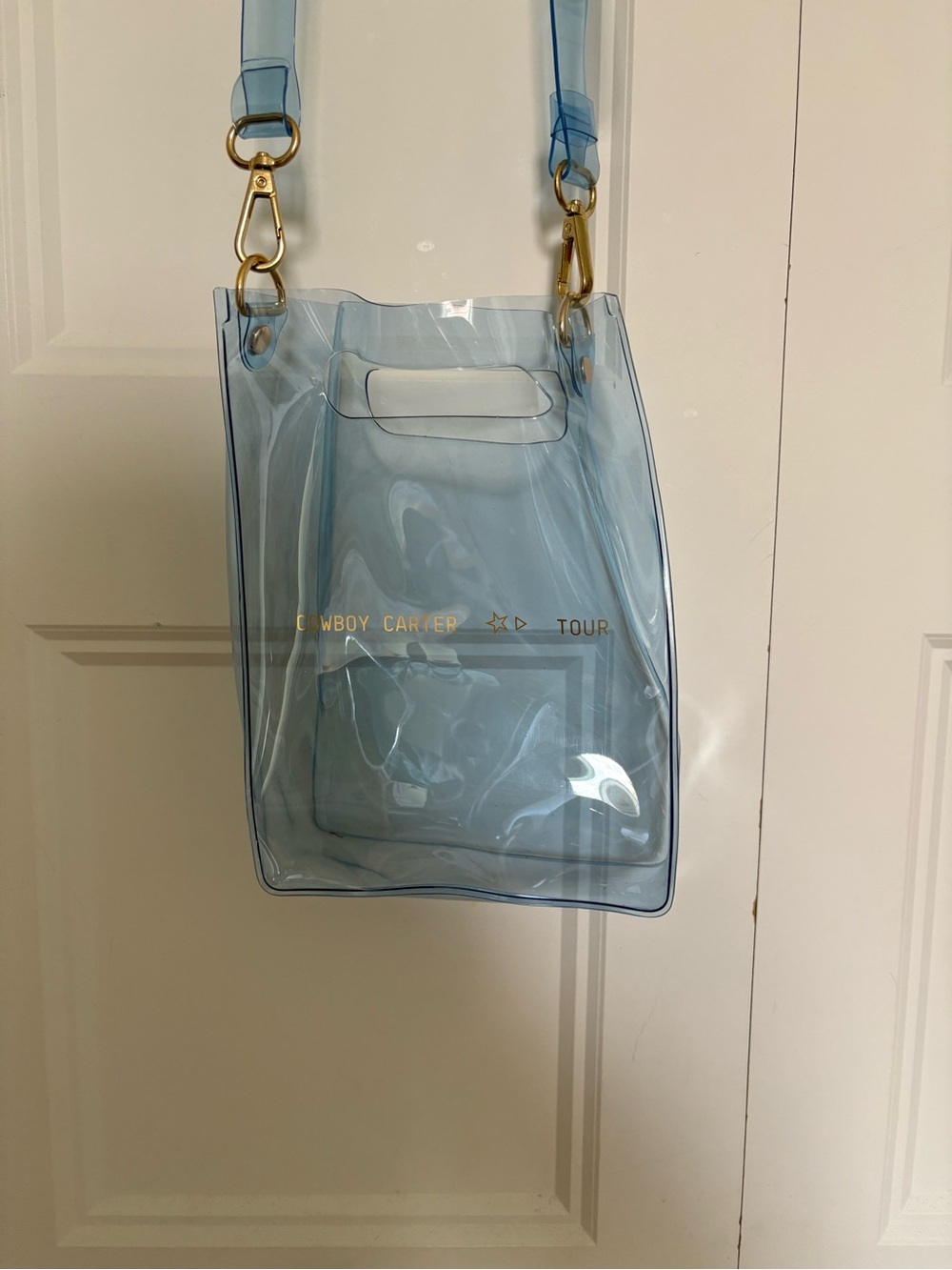 Beyoncé Cowboy Carter Clear Light Blue PVC Tour Bag with Detachable Strap